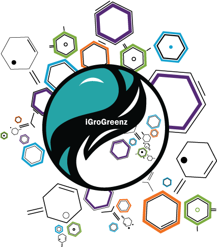 iGroGreenz Logomark with Molecules